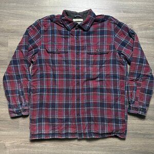 L.L. Bean Men's Fleece-Lined Flannel Shirt Jacket - Red Plaid